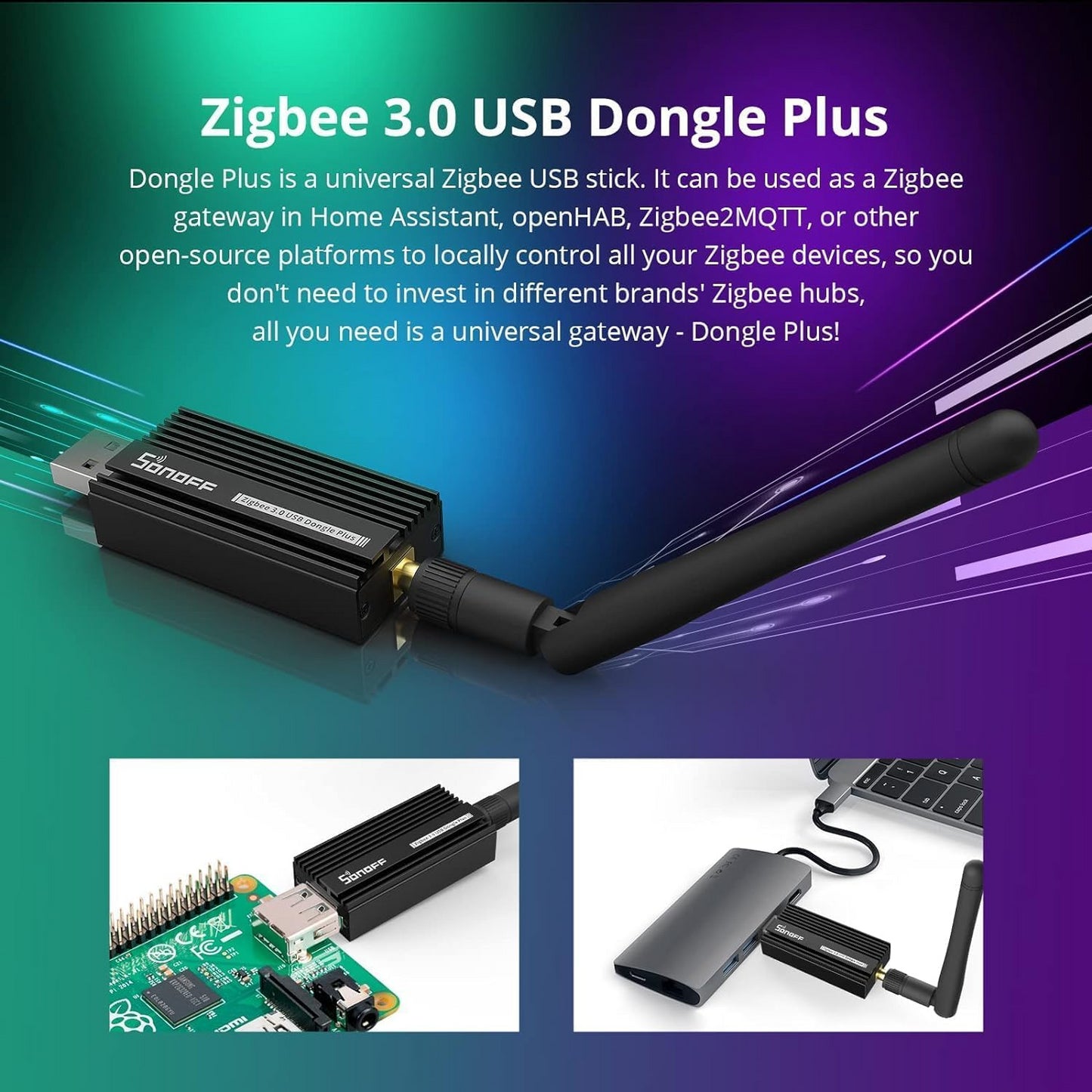 SONOFF ZBdongle-E Zigbee 3.0 USB Gateway – Universal Zigbee Coordinator with Antenna