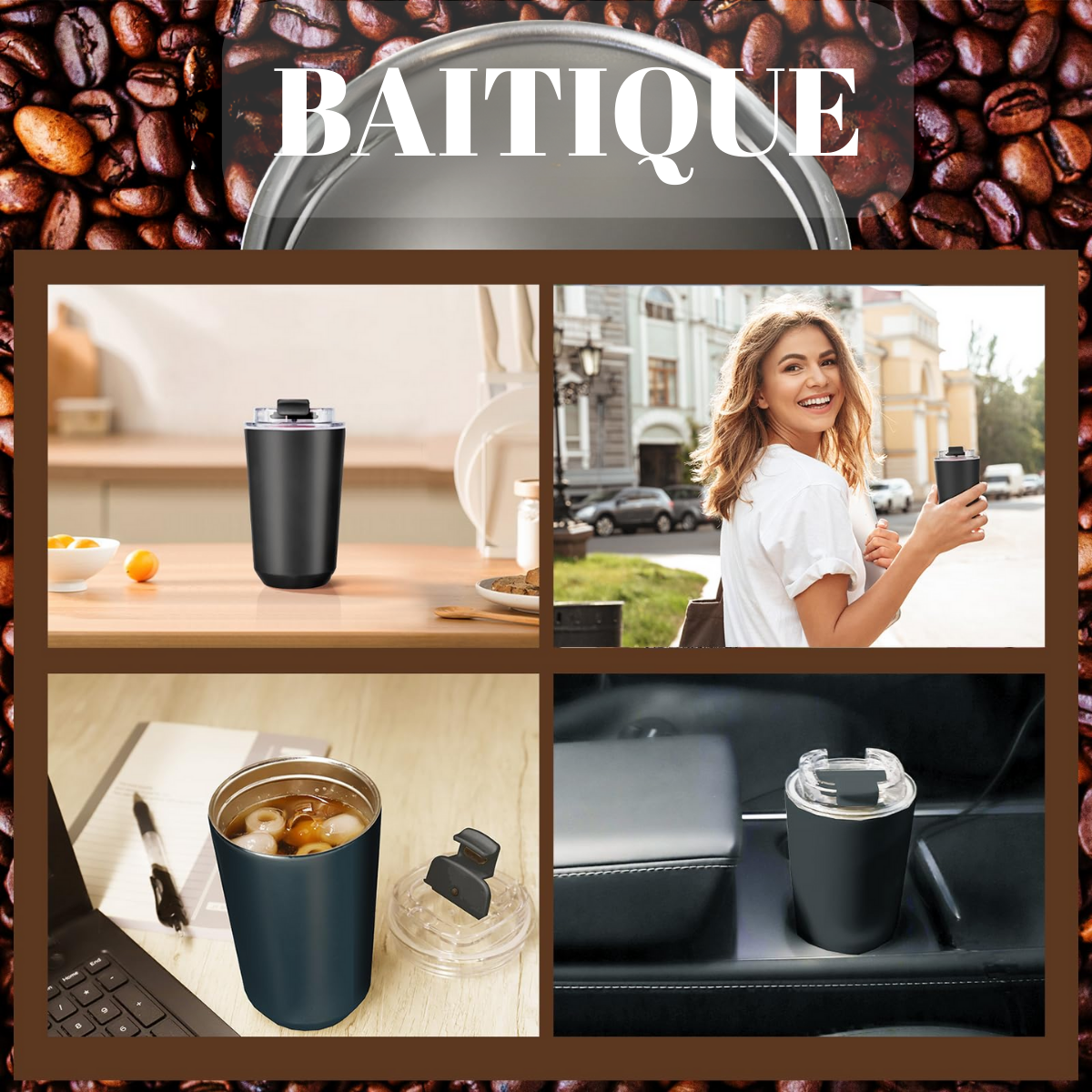 Insulated Coffee Tumbler with Lid – 280ml/380ml