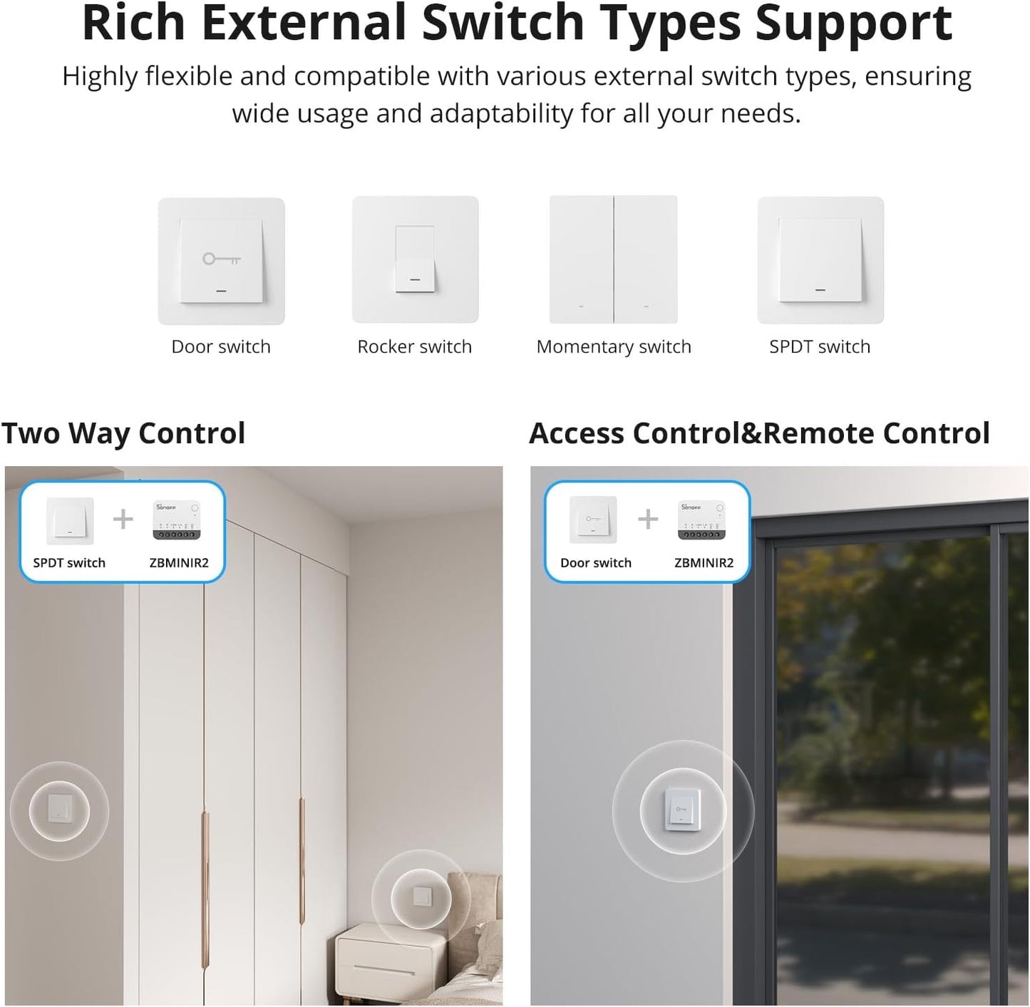 SONOFF ZBMINIR2 ZigBee Smart Light Switch – Requires Neutral Wire & Zigbee Hub