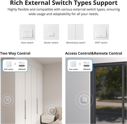 SONOFF ZBMINIR2 ZigBee Smart Light Switch – Requires Neutral Wire & Zigbee Hub