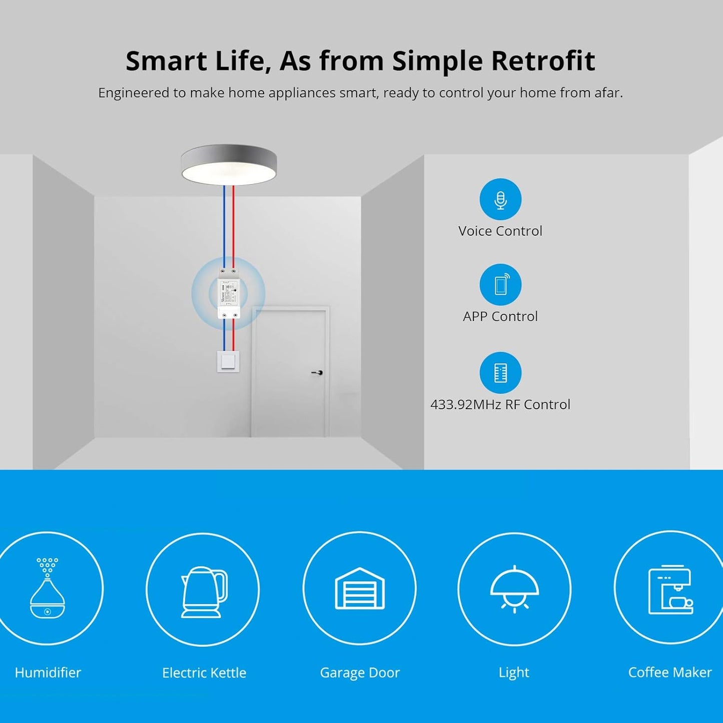 SONOFF Basic R2 Smart WiFi Light Switch – 10A