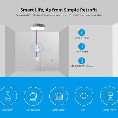 SONOFF Basic R2 Smart WiFi Light Switch – 10A