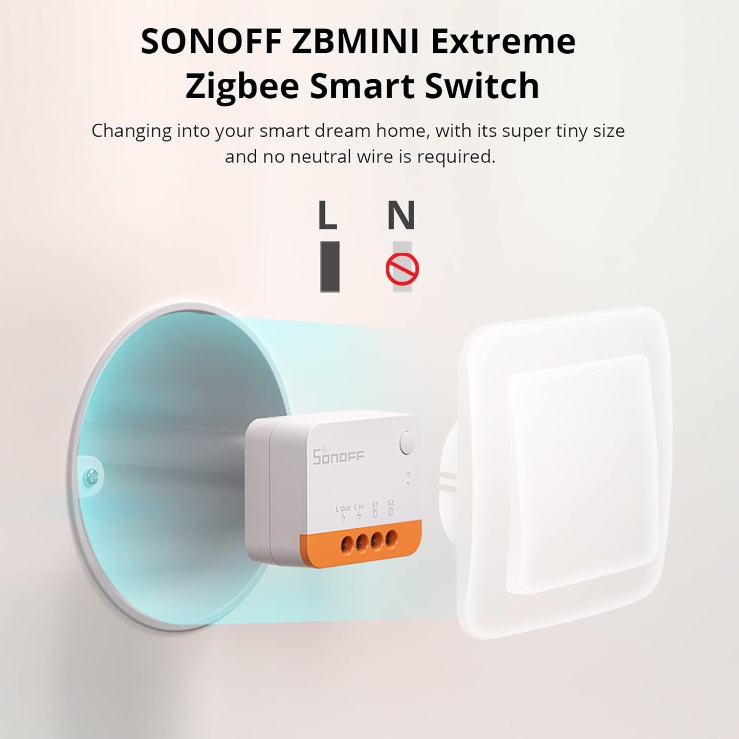 SONOFF ZBMINIL2 Zigbee Smart Light Switch – 2-Way, No Neutral Required