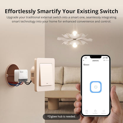 SONOFF ZBMINIR2 ZigBee Smart Light Switch – Requires Neutral Wire & Zigbee Hub