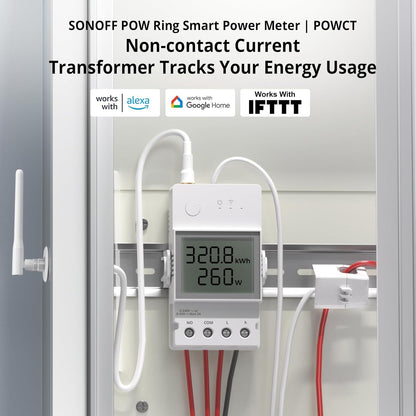 SONOFF POWCT Smart WiFi Power Meter – Real-Time Energy Monitor with LCD Display | Overload Protection