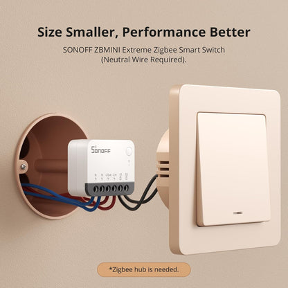 SONOFF ZBMINIR2 ZigBee Smart Light Switch – Requires Neutral Wire & Zigbee Hub