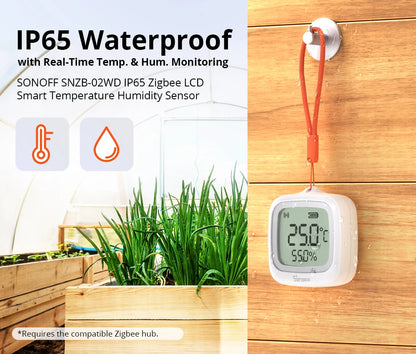SONOFF SNZB-02WD IP65 Waterproof Zigbee LCD Smart Temperature & Humidity Sensor