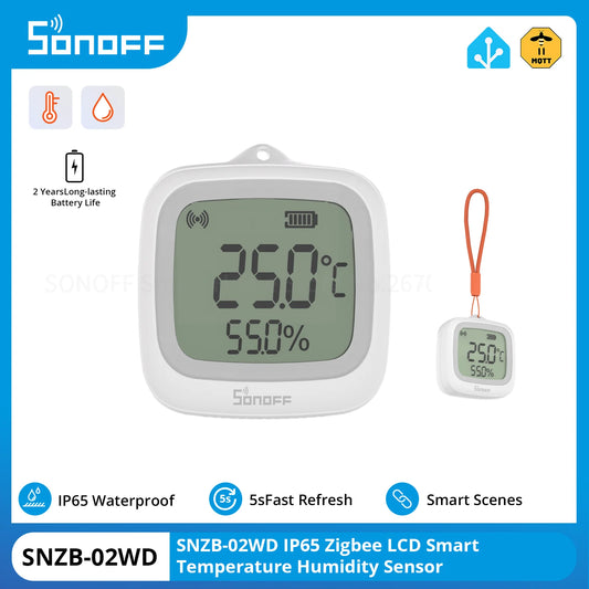 SONOFF SNZB-02WD IP65 Waterproof Zigbee LCD Smart Temperature & Humidity Sensor