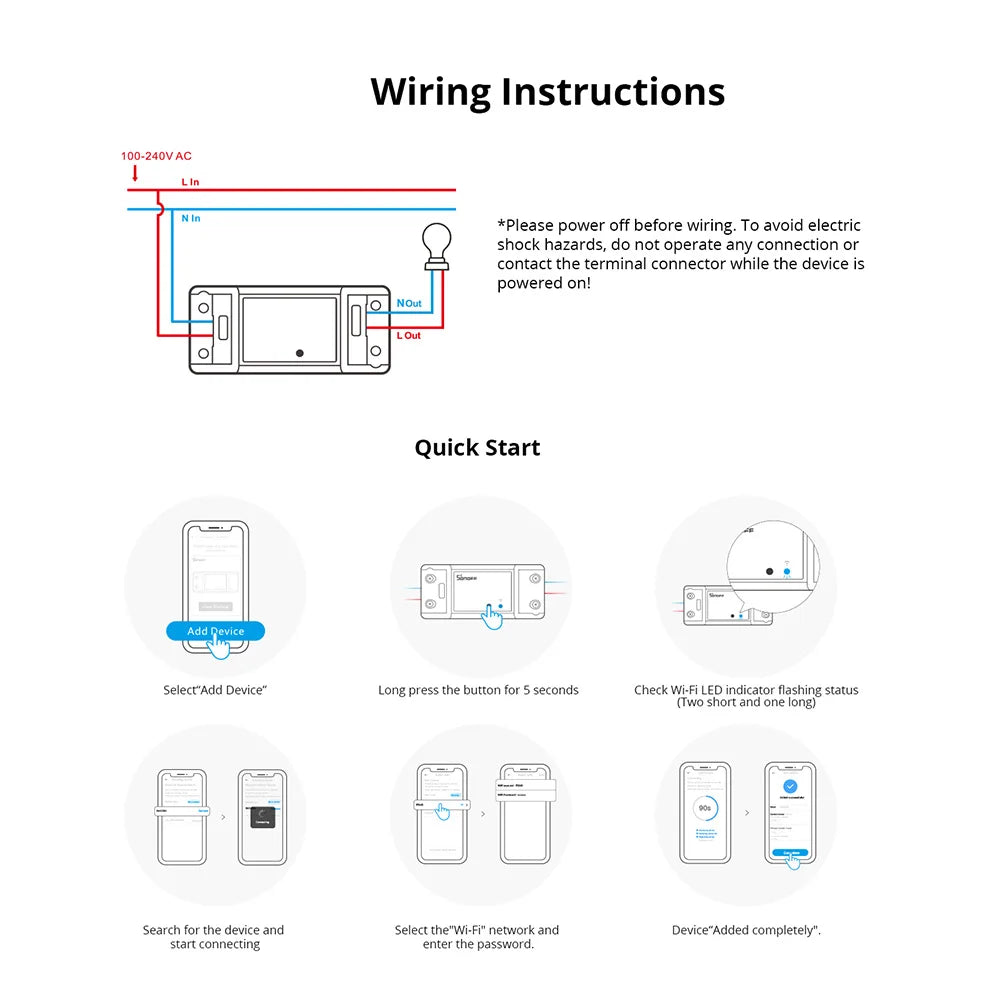 SONOFF BASICR4 WiFi Smart Switch – Remote & Voice Control, Works with Alexa & Google Home