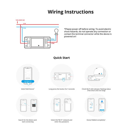 SONOFF BASICR4 WiFi Smart Switch – Remote & Voice Control, Works with Alexa & Google Home