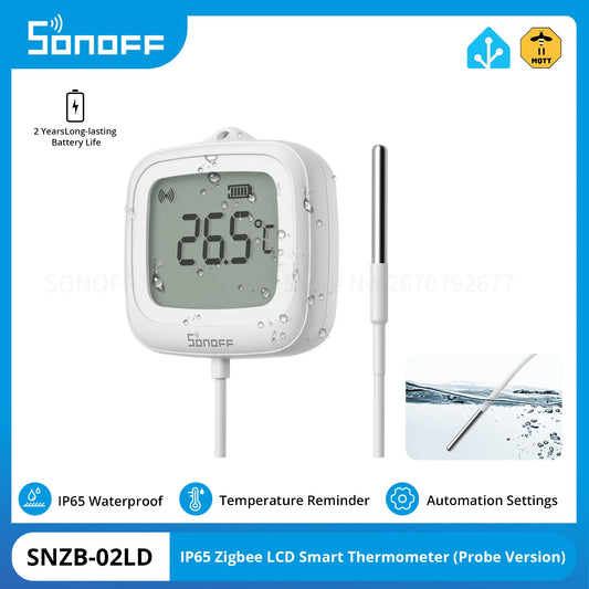 SONOFF SNZB-02LD IP65 Zigbee 3.0 LCD Smart Thermometer with Probe
