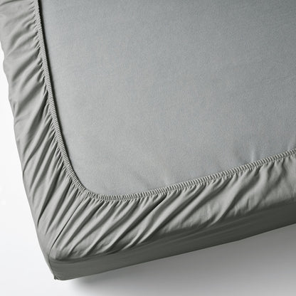 Breathable Cotton Fitted Sheet – Light Grey (90x200 cm)