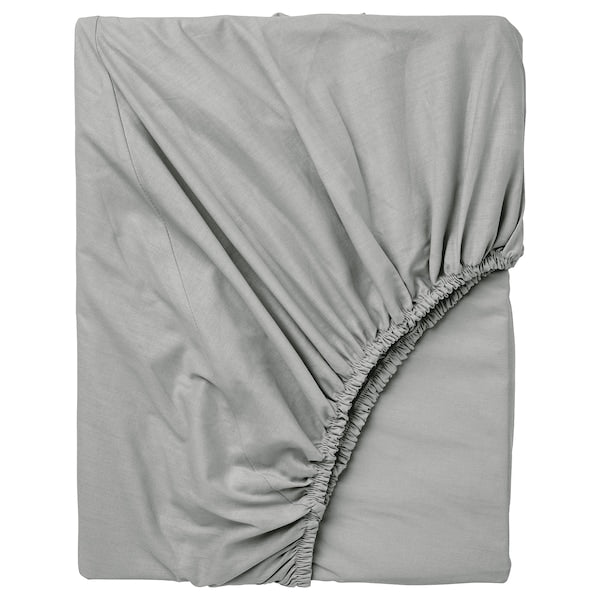 Breathable Cotton Fitted Sheet – Light Grey (160x200 cm)