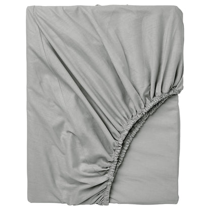 Breathable Cotton Fitted Sheet – Light Grey (90x200 cm)