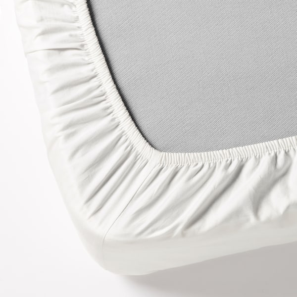 Breathable Cotton Fitted Sheet – White (140x200 cm)