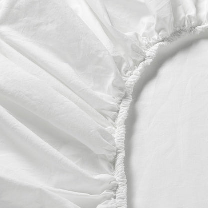 Breathable Cotton Fitted Sheet – White (140x200 cm)