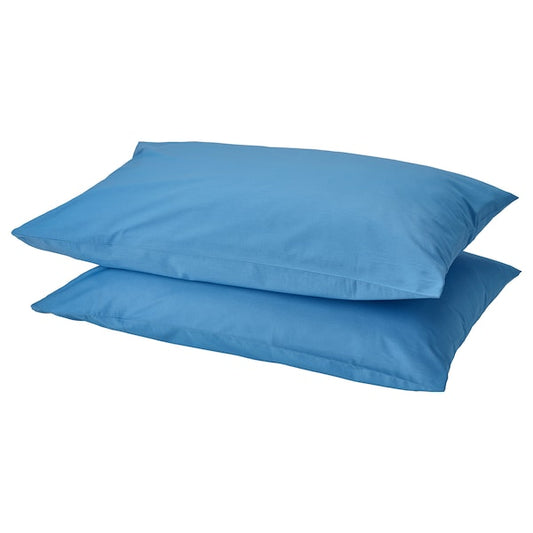 Breathable Cotton Pillowcases – Blue (50x80 cm, 2-Pack)