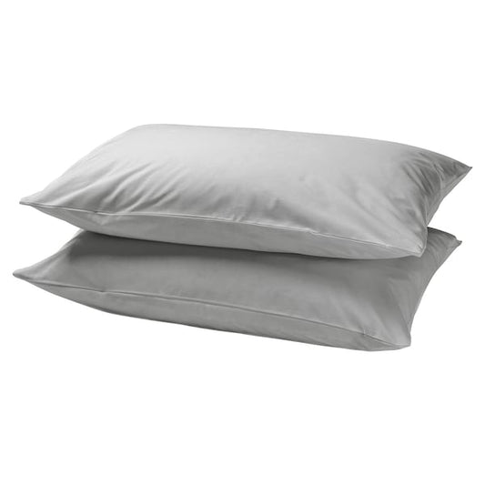 Breathable Cotton Pillowcases – Light Grey (50x80 cm, 2-Pack)