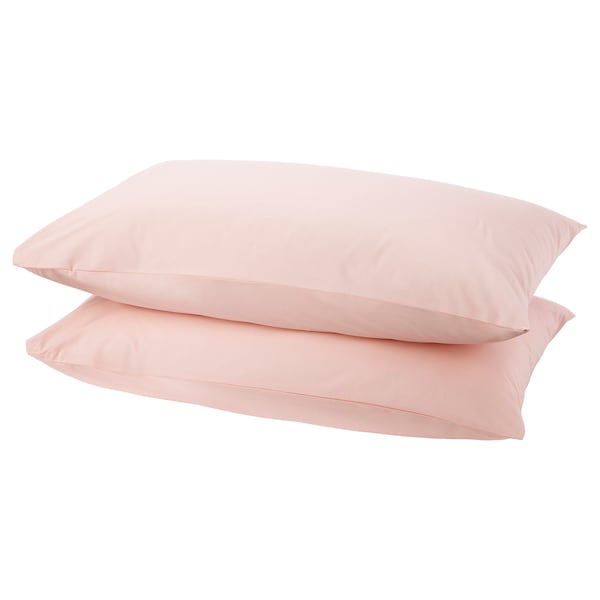 Breathable Cotton Pillowcases – Light Pink (50x80 cm, 2-Pack)