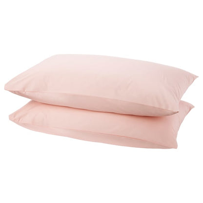 Breathable Cotton Pillowcases – Light Pink (50x80 cm, 2-Pack)