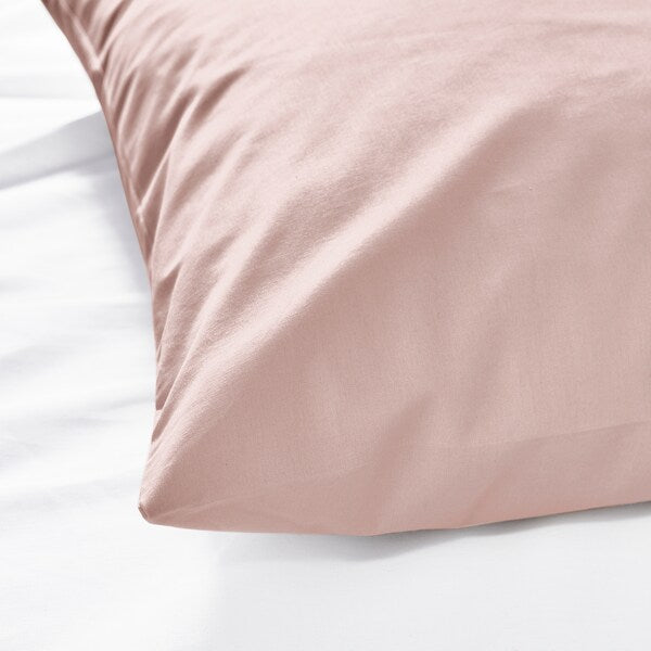 Breathable Cotton Pillowcases – Light Pink (50x80 cm, 2-Pack)