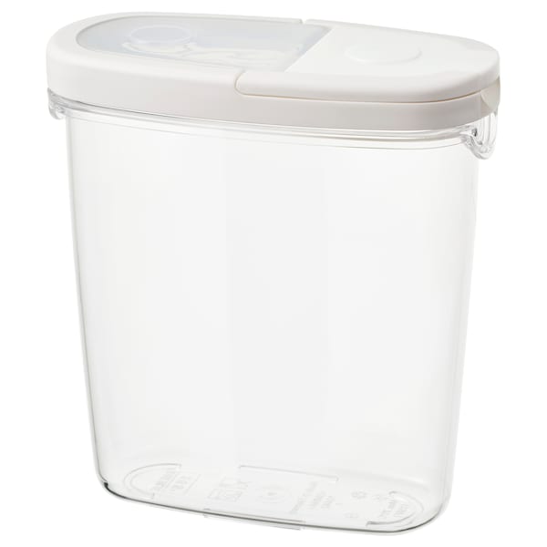 Dry Food Jar with Lid – Transparent/White (1.3L)