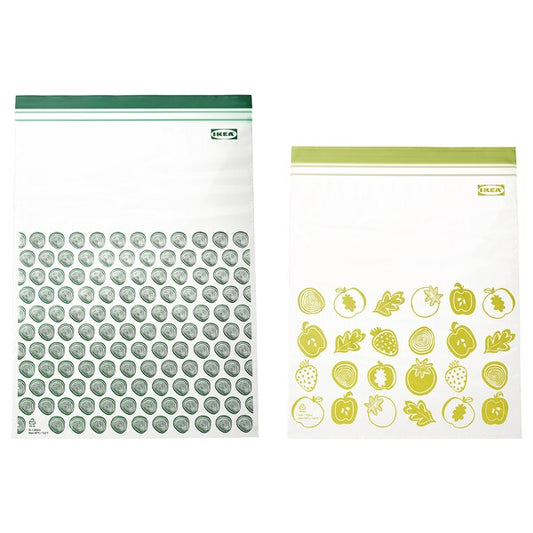 Resealable Bags – Patterned Green (6.0L & 4.5 30-Pack)