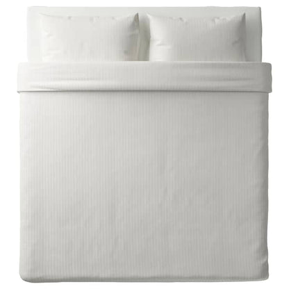 Sateen Duvet Cover Set – White (240x220 cm + 2 Pillowcases 50x80 cm)