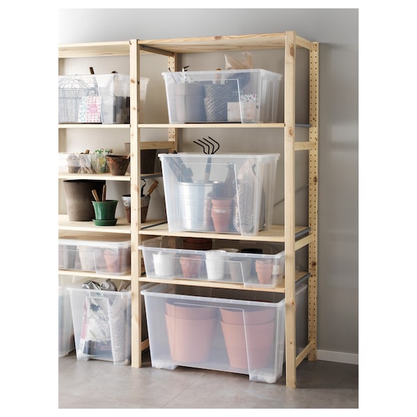 Large Transparent Storage Box with Lid – 130L (79x57x43 cm)