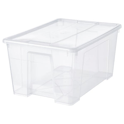 Transparent Storage Box with Lid (45L, 57x39x28 cm)