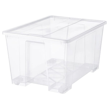 Large Transparent Storage Box with Lid – 130L (79x57x43 cm)