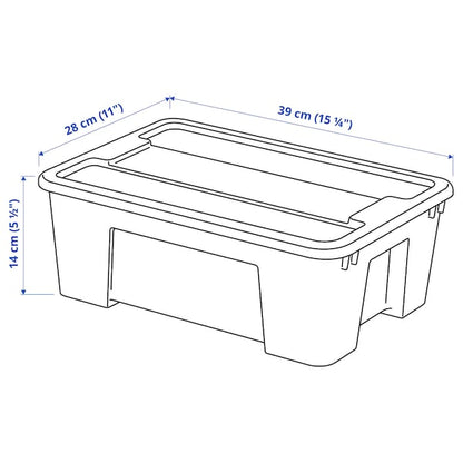 Transparent Storage Box with Lid (11L, 39x28x14 cm)