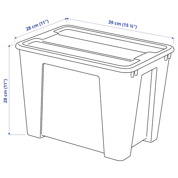 Transparent Storage Box with Lid – 22L (39x28x28 cm)