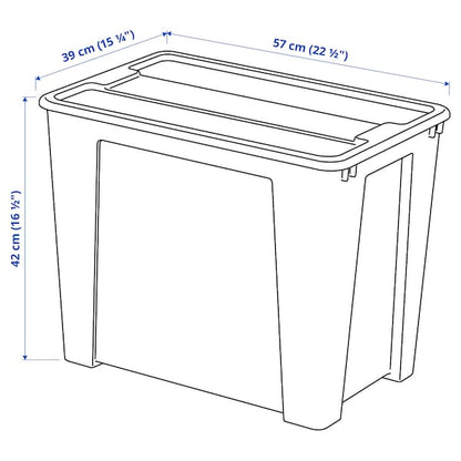 Transparent Storage Box with Lid – 65L (57x39x42 cm)