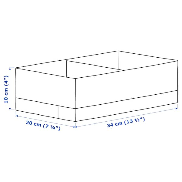 White Storage Box with Compartments – 20x34x10 cm