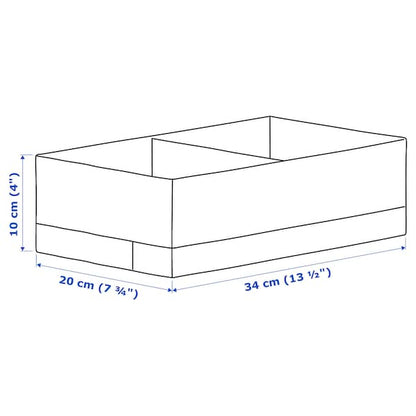 White Storage Box with Compartments – 20x34x10 cm