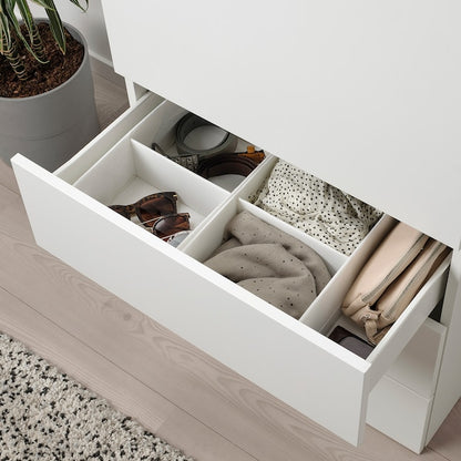 White Storage Box with Compartments – 20x34x10 cm